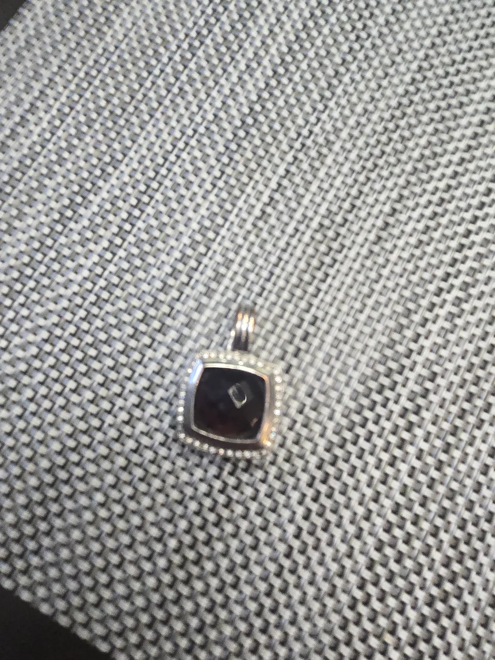 Silver Pendant Necklace with Black Onyx Accent